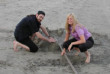 Sand castle building in Rye NY with Tori (and Brian taking the picture)